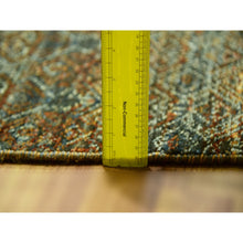 Load image into Gallery viewer, 12&#39;x12&#39; Ginger Brown, Borderless Hand Knotted Kohinoor Herat Velvety Wool, Soft To The Touch, Small Geometric Repetitive Diamond Shape Design, Tone On Tone, Round Oriental Rug FWR456018