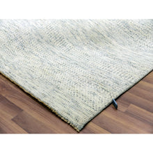 Load image into Gallery viewer, 15&#39;x20&#39; Nacre White, Modern Grass Design, Hand Knotted Extra Soft Wool, Organic Sustainable Textile, Oversized Tone on Tone Oriental Rug FWR456024