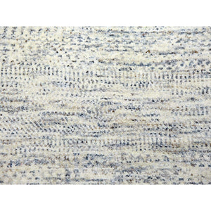 15'x20' Nacre White, Modern Grass Design, Hand Knotted Extra Soft Wool, Organic Sustainable Textile, Oversized Tone on Tone Oriental Rug FWR456024