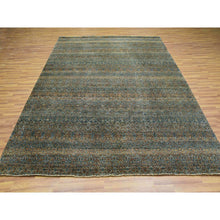 Load image into Gallery viewer, 8&#39;1&quot;x10&#39;1&quot; Ochre Brown, Borderless Soft To The Touch Vibrant Soft Wool, Hand Knotted, Kohinoor Herat With Small Diamond Shape Geometric Repetitive Design, Oriental Rug FWR456030