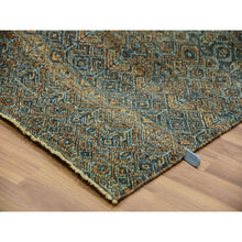 Load image into Gallery viewer, 8&#39;1&quot;x10&#39;1&quot; Ochre Brown, Borderless Soft To The Touch Vibrant Soft Wool, Hand Knotted, Kohinoor Herat With Small Diamond Shape Geometric Repetitive Design, Oriental Rug FWR456030