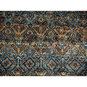 8'1"x10'1" Ochre Brown, Borderless Soft To The Touch Vibrant Soft Wool, Hand Knotted, Kohinoor Herat With Small Diamond Shape Geometric Repetitive Design, Oriental Rug FWR456030