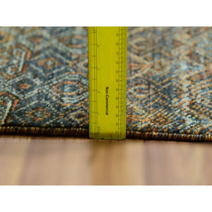 8'1"x10'1" Ochre Brown, Borderless Soft To The Touch Vibrant Soft Wool, Hand Knotted, Kohinoor Herat With Small Diamond Shape Geometric Repetitive Design, Oriental Rug FWR456030