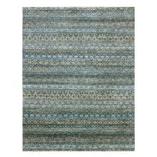 Load image into Gallery viewer, 7&#39;9&quot;x10&#39;1&quot; Quilt Blue, Hand Knotted Natural Wool, Borderless Kohinoor Herat Pattern With Small Repetitive Diamond Shape Design Tone On Tone, Soft Pile, Oriental Rug FWR456036