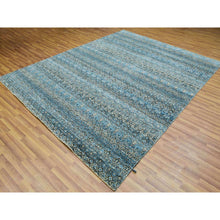 Load image into Gallery viewer, 7&#39;9&quot;x10&#39;1&quot; Quilt Blue, Hand Knotted Natural Wool, Borderless Kohinoor Herat Pattern With Small Repetitive Diamond Shape Design Tone On Tone, Soft Pile, Oriental Rug FWR456036