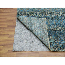 Load image into Gallery viewer, 7&#39;9&quot;x10&#39;1&quot; Quilt Blue, Hand Knotted Natural Wool, Borderless Kohinoor Herat Pattern With Small Repetitive Diamond Shape Design Tone On Tone, Soft Pile, Oriental Rug FWR456036