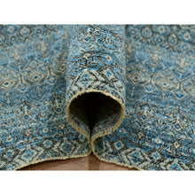 Load image into Gallery viewer, 7&#39;9&quot;x10&#39;1&quot; Quilt Blue, Hand Knotted Natural Wool, Borderless Kohinoor Herat Pattern With Small Repetitive Diamond Shape Design Tone On Tone, Soft Pile, Oriental Rug FWR456036