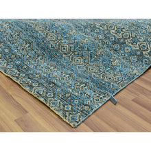 Load image into Gallery viewer, 7&#39;9&quot;x10&#39;1&quot; Quilt Blue, Hand Knotted Natural Wool, Borderless Kohinoor Herat Pattern With Small Repetitive Diamond Shape Design Tone On Tone, Soft Pile, Oriental Rug FWR456036