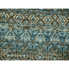 Load image into Gallery viewer, 7&#39;9&quot;x10&#39;1&quot; Quilt Blue, Hand Knotted Natural Wool, Borderless Kohinoor Herat Pattern With Small Repetitive Diamond Shape Design Tone On Tone, Soft Pile, Oriental Rug FWR456036