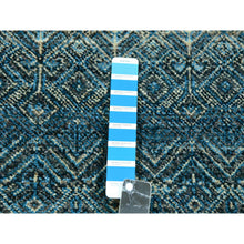 Load image into Gallery viewer, 2&#39;8&quot;x8&#39;1&quot; Azure Blue, Hand Knotted, Borderless Kohinoor Herat, All Over Small Geometric Repetitive Diamond Pattern, Shiny Soft Wool, Runner Oriental Rug FWR456084