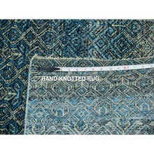 Load image into Gallery viewer, 2&#39;8&quot;x8&#39;1&quot; Azure Blue, Hand Knotted, Borderless Kohinoor Herat, All Over Small Geometric Repetitive Diamond Pattern, Shiny Soft Wool, Runner Oriental Rug FWR456084