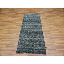 Load image into Gallery viewer, 2&#39;6&quot;x6&#39; Window Gray, Hand Knotted Small Repetitive Diamond Shaped Geometric Elements, Kohinoor Herat, Tone On Tone, Soft To The Touch Pure Wool, Short Runner Oriental Rug FWR456108