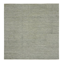 Load image into Gallery viewer, 8&#39;x8&#39; Vanilla Ice White, Organic Sustainable Textile, Tone on Tone Modern Grass Design, Hand Knotted Soft Wool, Oriental Square Rug FWR456138