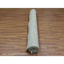 Load image into Gallery viewer, 5&#39;4&quot;x7&#39;1&quot; Egret White, Tone on Tone, Soft and Pure Wool, Hand Knotted Modern Grass Design, Organic Sustainable Textile, Oriental Rug FWR456156