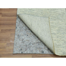 Load image into Gallery viewer, 2&#39;7&quot;x10&#39;1&quot; Incredible White, Hand Knotted Organic Sustainable Textile and Modern Grass Design, Soft Shiny Wool, Tone on Tone, Runner Oriental Rug FWR456162