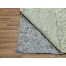 Load image into Gallery viewer, 2&#39;7&quot;x26&#39;1&quot; Alabaster White, All Wool With Modern Grass Design, Tone On Tone, Hand Knotted Organic Sustainable Textile, XL Runner Oriental Rug FWR456174