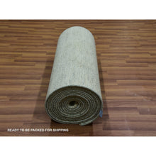 Load image into Gallery viewer, 2&#39;7&quot;x26&#39;1&quot; Alabaster White, All Wool With Modern Grass Design, Tone On Tone, Hand Knotted Organic Sustainable Textile, XL Runner Oriental Rug FWR456174