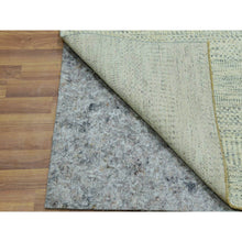 Load image into Gallery viewer, 2&#39;6&quot;x29&#39;9&quot; Aesthetic White, Vibrant Wool, Organic Sustainable Textile, Modern Grass Design, Tone On Tone, Hand Knotted XL Runner Oriental Rug FWR456180