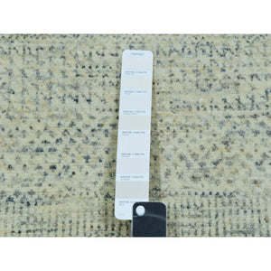 2'6"x29'9" Aesthetic White, Vibrant Wool, Organic Sustainable Textile, Modern Grass Design, Tone On Tone, Hand Knotted XL Runner Oriental Rug FWR456180