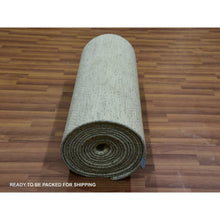 Load image into Gallery viewer, 2&#39;6&quot;x29&#39;9&quot; Aesthetic White, Vibrant Wool, Organic Sustainable Textile, Modern Grass Design, Tone On Tone, Hand Knotted XL Runner Oriental Rug FWR456180