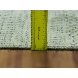 2'6"x29'9" Aesthetic White, Vibrant Wool, Organic Sustainable Textile, Modern Grass Design, Tone On Tone, Hand Knotted XL Runner Oriental Rug FWR456180