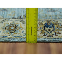 Load image into Gallery viewer, 2&#39;7&quot;x15&#39;10&quot; Porcelain Blue, Hand Knotted Vegetable Dyes, Densely Woven, Extra Soft Wool, Agra Shah Abbas With All Over Flower Motifs, XL Runner Oriental Rug FWR456204