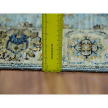 Load image into Gallery viewer, 2&#39;6&quot;x12&#39; Periwinkle Blue, Agra Vegetable Dyes, Shah Abbas Design With Floral Lattice, Hand Knotted Densely Woven, Vibrant Wool, Runner Oriental Rug FWR456210