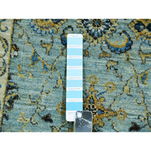 Load image into Gallery viewer, 2&#39;9&quot;x24&#39;3&quot; Sapphire Blue, Hand Knotted All Wool, Vegetable Dyes and Densely Woven, Agra With Shah Abbas Floral Pattern, XL Runner Oriental Rug FWR456228