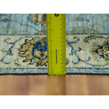 Load image into Gallery viewer, 2&#39;9&quot;x24&#39;3&quot; Sapphire Blue, Hand Knotted All Wool, Vegetable Dyes and Densely Woven, Agra With Shah Abbas Floral Pattern, XL Runner Oriental Rug FWR456228