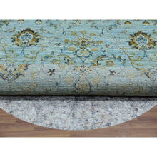 Load image into Gallery viewer, 6&#39;x6&#39; Beau Blue, Agra, Hand Knotted Vegetable Dyes With Shah Abbas All Over Floral Pattern, Densely Woven Natural Wool, Round Oriental Rug FWR456276