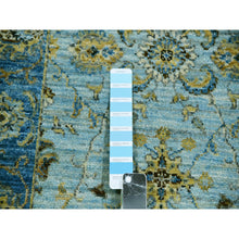 Load image into Gallery viewer, 2&#39;6&quot;x14&#39; Arctic Blue, Organic Wool, Hand Knotted, Vegetable Dyes Denser Weave, Agra, Shah Abbas Floral Design, Runner Oriental Rug FWR456300