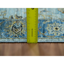 Load image into Gallery viewer, 2&#39;8&quot;x24&#39;1&quot; Light Turquoise Blue, Vibrant Soft Wool, Vegetable Dyes Agra With Shah Abbas Floral Design, Hand Knotted, Denser Weave, XL Runner Oriental Rug FWR456318