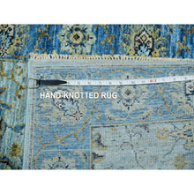 Load image into Gallery viewer, 2&#39;8&quot;x24&#39;1&quot; Light Turquoise Blue, Vibrant Soft Wool, Vegetable Dyes Agra With Shah Abbas Floral Design, Hand Knotted, Denser Weave, XL Runner Oriental Rug FWR456318