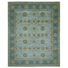 Load image into Gallery viewer, 11&#39;10&quot;x15&#39; Iceberg Blue, Vegetable Dyes, Agra, Hand Knotted Soft Wool, Oversized Shah Abbas Flower Design, Oriental Rug FWR456336