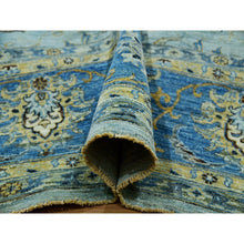 Load image into Gallery viewer, 11&#39;10&quot;x15&#39; Iceberg Blue, Vegetable Dyes, Agra, Hand Knotted Soft Wool, Oversized Shah Abbas Flower Design, Oriental Rug FWR456336