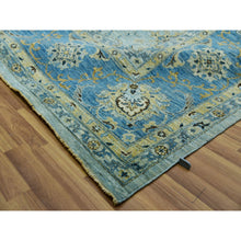 Load image into Gallery viewer, 11&#39;10&quot;x15&#39; Iceberg Blue, Vegetable Dyes, Agra, Hand Knotted Soft Wool, Oversized Shah Abbas Flower Design, Oriental Rug FWR456336