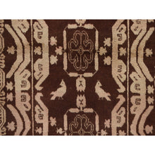 Load image into Gallery viewer, 4&#39;x6&#39;8&quot; Bole Brown, Afghan Baluch with Small Bird Figurines, 100% Wool, Hand Knotted, Earthtone Colors, Oriental Rug FWR468018