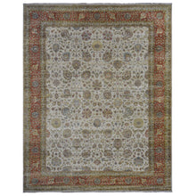 Load image into Gallery viewer, 11&#39;5&quot;x14&#39;9&quot; Ivory, Velvet Feel Tabriz New Zealand Wool, 300 KPSI, Densely Woven, Hand Knotted, Oversized Oriental Rug FWR468066