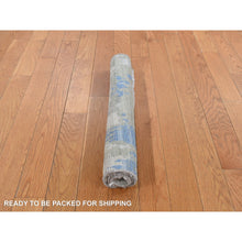 Load image into Gallery viewer, 2&#39;x2&#39; Bone White, Sample Fragment, Modern, Pure Silk with Textured Wool, Hand Knotted, Square, Oriental Rug FWR468120