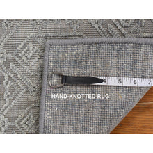 Load image into Gallery viewer, 2&#39;x2&#39; Spanish Gray, Silk with Textured Wool, Sample Strike Off, Tone on Tone Jewelry Design, Hand Knotted, Square, Oriental Rug FWR468126