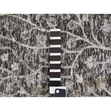 Load image into Gallery viewer, 11&#39;9&quot;x11&#39;9&quot; Stone Gray, Cypress Tree Design, Silk with Textured Wool, Hand Knotted, Round Oriental Rug FWR468258