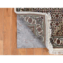 Load image into Gallery viewer, 2&#39;7&quot;x11&#39;10&quot; Ivory, Wool and Silk, Tabriz Mahi Medallion Design, Hand Knotted, Runner Oriental Rug FWR468408