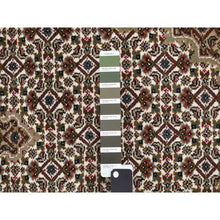 Load image into Gallery viewer, 2&#39;7&quot;x11&#39;10&quot; Ivory, Wool and Silk, Tabriz Mahi Medallion Design, Hand Knotted, Runner Oriental Rug FWR468408