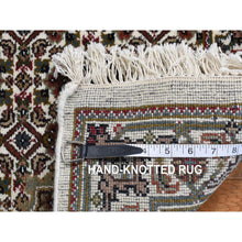 Load image into Gallery viewer, 2&#39;7&quot;x11&#39;10&quot; Ivory, Wool and Silk, Tabriz Mahi Medallion Design, Hand Knotted, Runner Oriental Rug FWR468408