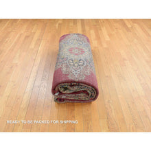 Load image into Gallery viewer, 11&#39;8&quot;x13&#39;2&quot; Alabama Crimson Red, Antique Persian Kerman, Open Field Medallion Design, 300 KPSI, Hand Knotted, Pure Wool, Full Pile, Mint Condition, Clean, Squarish Size, Oriental Rug FWR468504