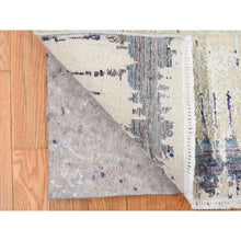 Load image into Gallery viewer, 2&#39;x3&#39;2&quot; Gainsboro Gray, Modern Strike Off, Hand Knotted, Textured Wool and Sari Silk, Sample Mat Oriental Rug FWR468624