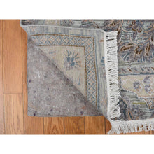 Load image into Gallery viewer, 6&#39;x9&#39;1&quot; Light Green, Pure Silk with Textured Wool, Mughal Design, Hand Knotted, Oriental Rug FWR468660