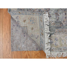 Load image into Gallery viewer, 8&#39;10&quot;x11&#39;10&quot; Laurel Green, Pure Silk with Textured Wool, Mughal Design, Hand Knotted, Oriental Rug FWR468666