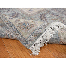 Load image into Gallery viewer, 8&#39;10&quot;x11&#39;10&quot; Laurel Green, Pure Silk with Textured Wool, Mughal Design, Hand Knotted, Oriental Rug FWR468666