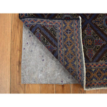 Load image into Gallery viewer, 3&#39;7&quot;x6&#39;2&quot; Bdazzled Blue, Afghan Baluch, Geometric Design and Well Made, 100% Wool, Hand Knotted, Oriental Rug FWR468696